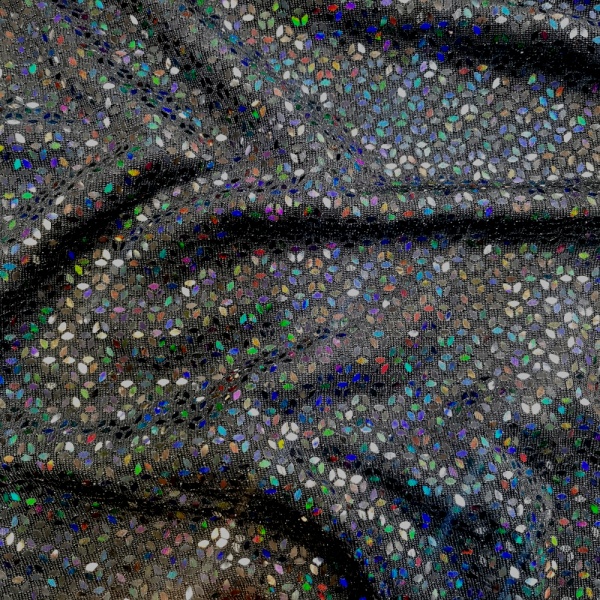 MIRROR CIRCLE SEQUIN SPANDEX - BLACK ON BLACK